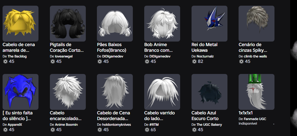 CONTA DE ROBLOX UNISSEX