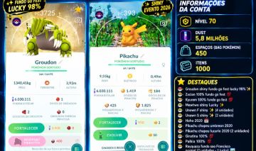 Conta raríssima de pokemon go