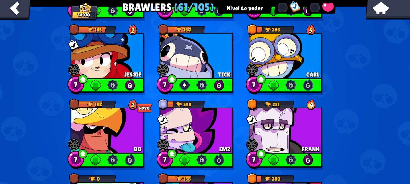 CONTA BRAWL STARS, 15K TROFÉUS, 61 BRAWLERS, 101 SKINS, DONO ÚNICO.