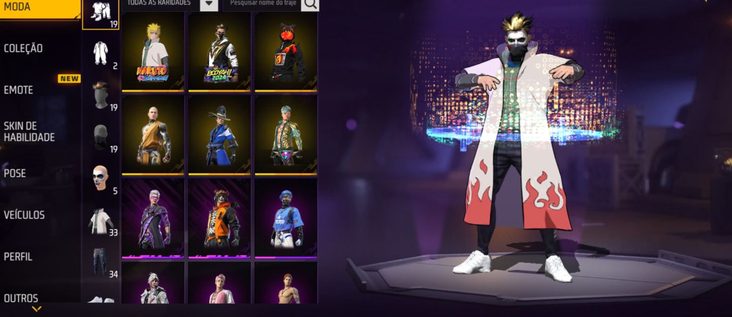Vendendo conta com o passe booyah queimando tudo , punho lampejo booyah e minato