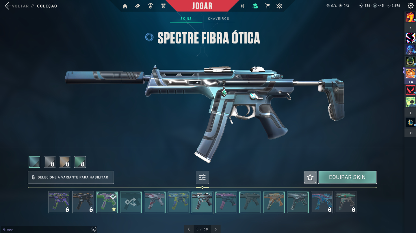 Conta de valorant com faca VCT e chaveiro de imortal