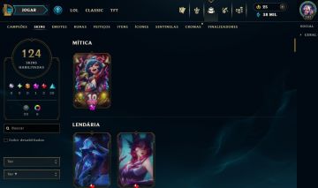 Full Acesso - 124 Skins - 140 Campeões - Level 197 - 38 Mil Essencia Azul