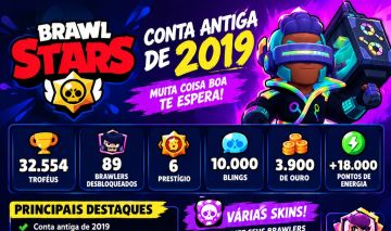Conta Brawl Stars - Antiga 2018 - Muitos Passes e Skins
