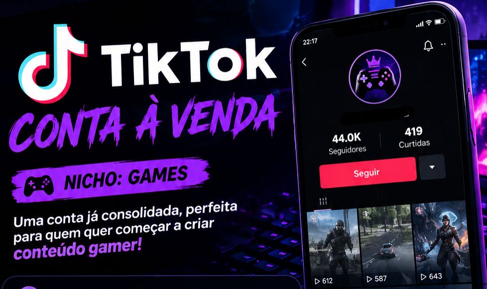 CONTA TIKTOK GAMER 44 MIL SEGUIDORES
