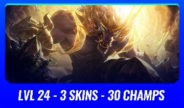 ( LVL 24 WARWICK GUARDIÃO LUNAR ) 30 CHAMPS 3 SKINS ( SERVER BR - SEM ELO )