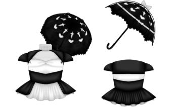 SET UGC ROBLOX GUARDA-CHUVA + VESTIDO | BLACK & WHITE