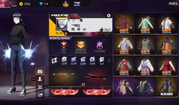 CONTA FREEFIRE COM TODAS AS SKINS DE NARUTO E ARMAS ATRIBUTADAS