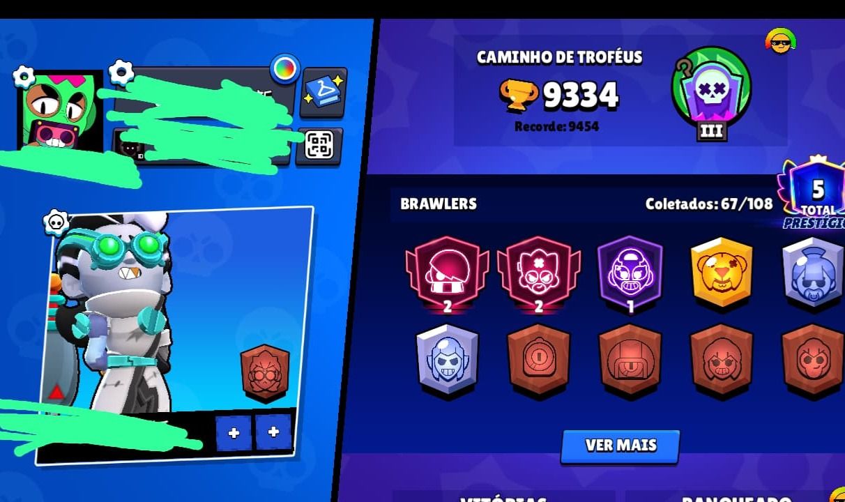 Conta de Brawl intermediária Com Brawl Pass Plus Comprado!