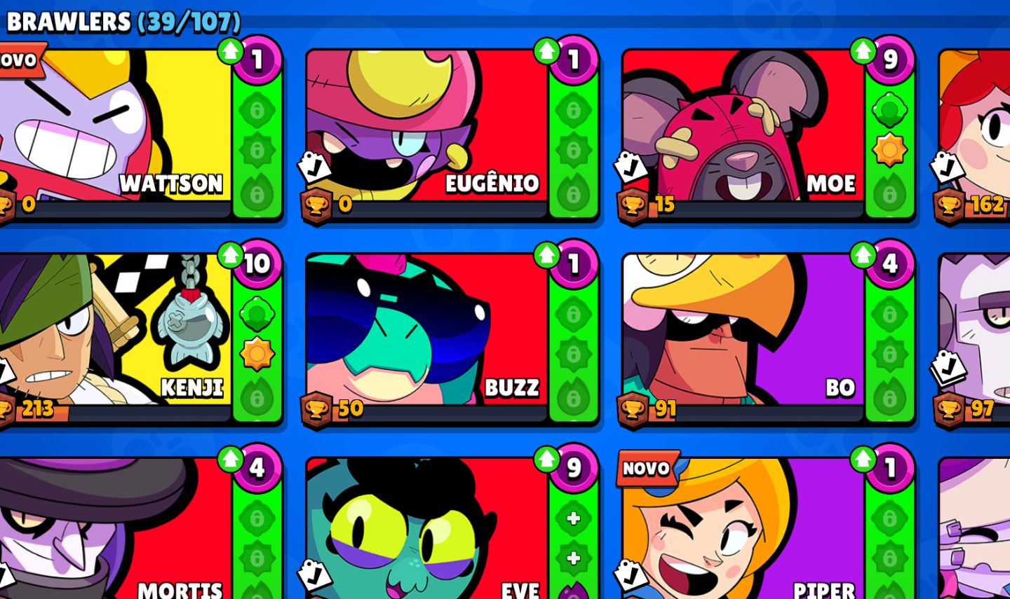 Conta com vários brawlers