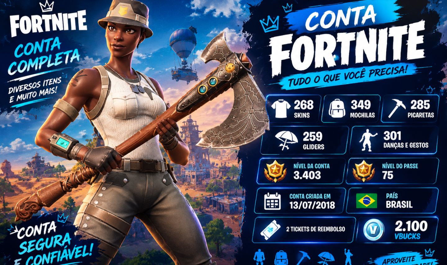 CONTA DE FORTNITE COM MACHADO DO KRATOS ! MAIS INFO DESCRIÇÃO