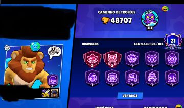 Conta Brawl Stars Full | 48.7k Troféus | 104/104 Brawlers |
