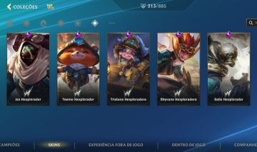 Wild Rift OG 213 Skins | 5 Hexplorer | Gloriosas + Bordas | 38K Coleção
