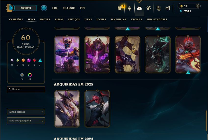 CONTA LOL Diamante 3 - 60 Skins - Lvl 79