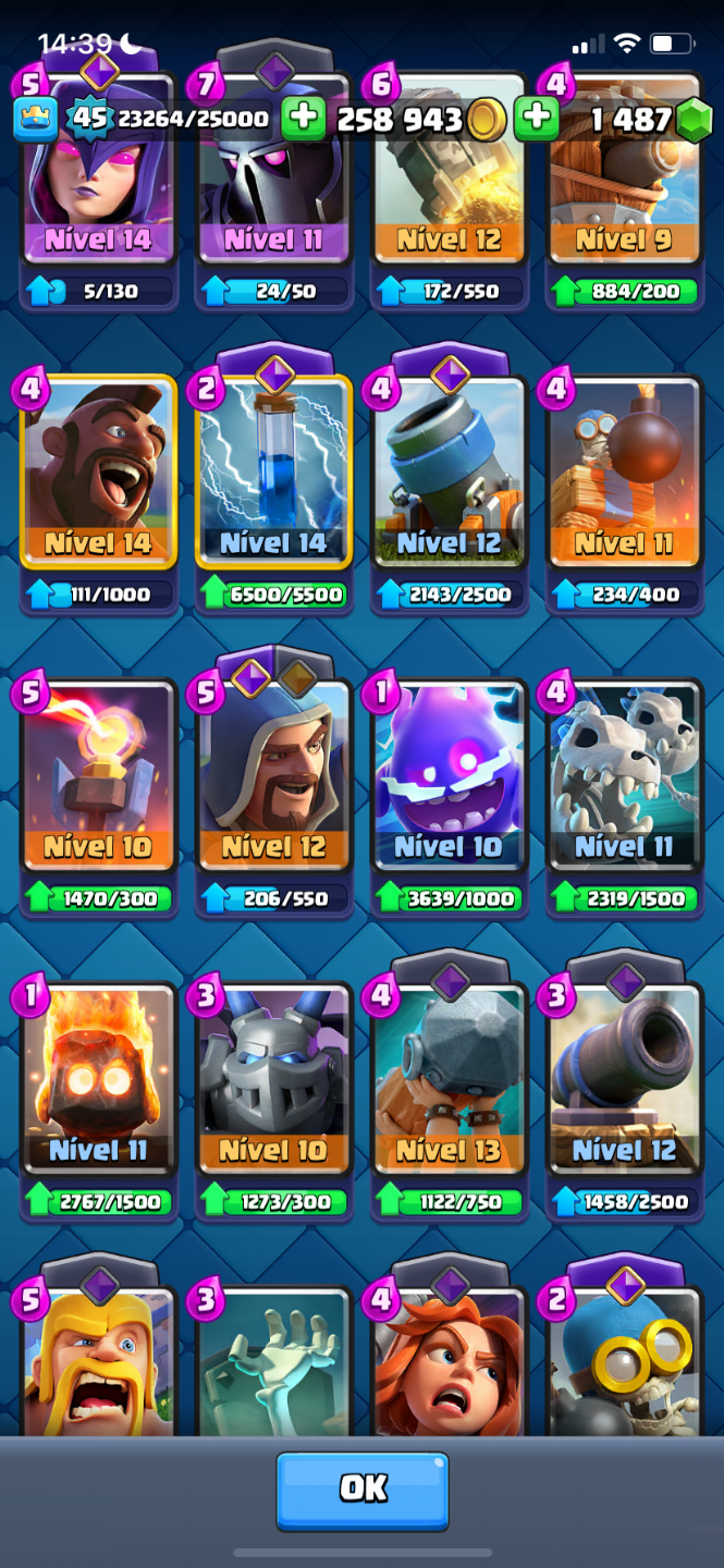 Conta Clash Royale, 8 ANOS, PASSE ATIVO, +16 EVOS, DECK LVL16, TORRE REI LVL16