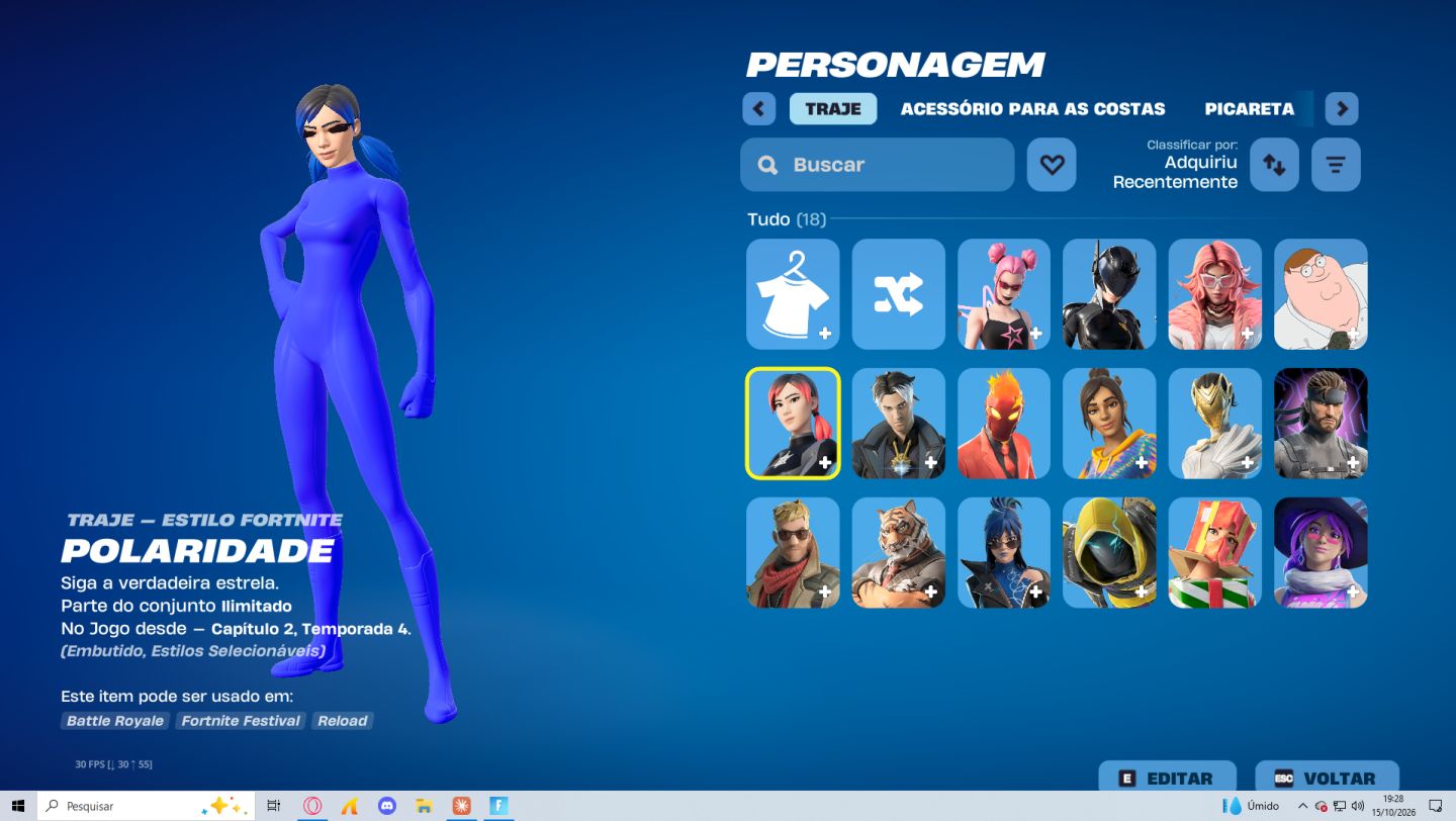 Conta Basica Fortnite/ Skins Tryhards, Compradas de pacotes e da Loja