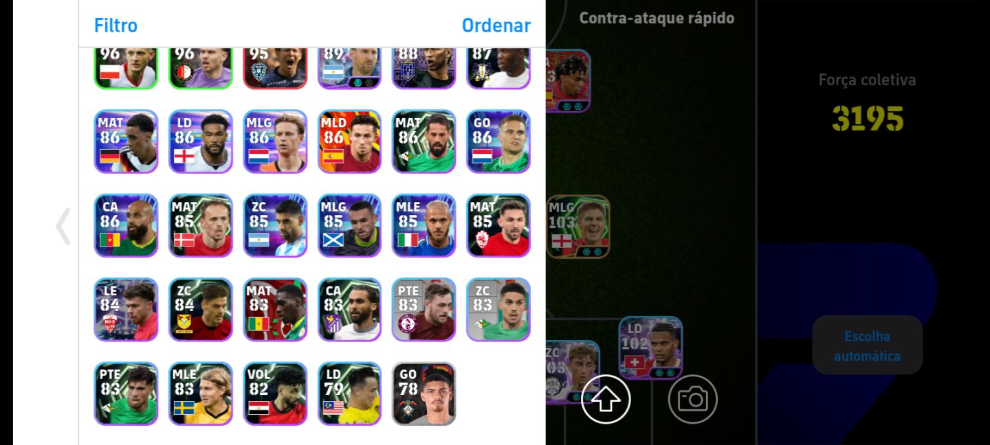 Conta Efootball RARA! 3195 Força | Suárez 105 + Romero 106 + Edmilson + Zanetti