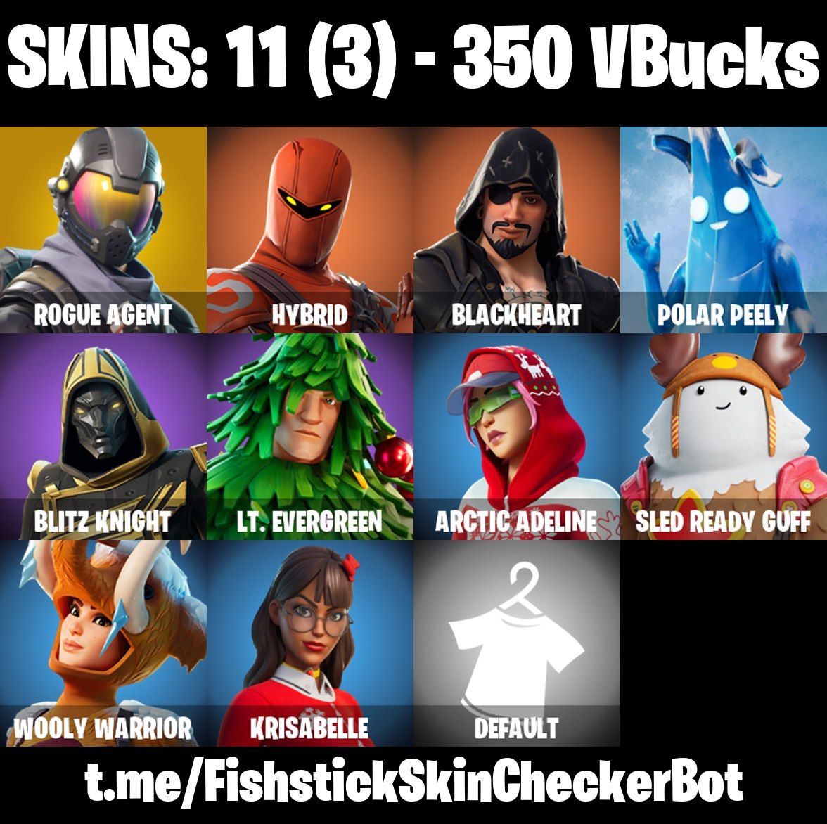Conta Fortnite com Rogue Agent | Hybrid | Blackheart | Polar Peely e 11 Skins