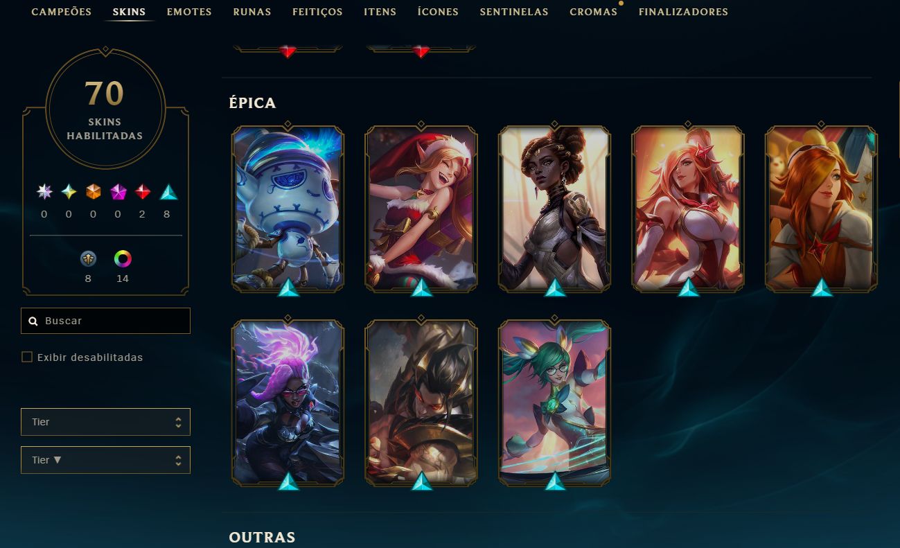 Nivel 95, Prata I, 70 skins