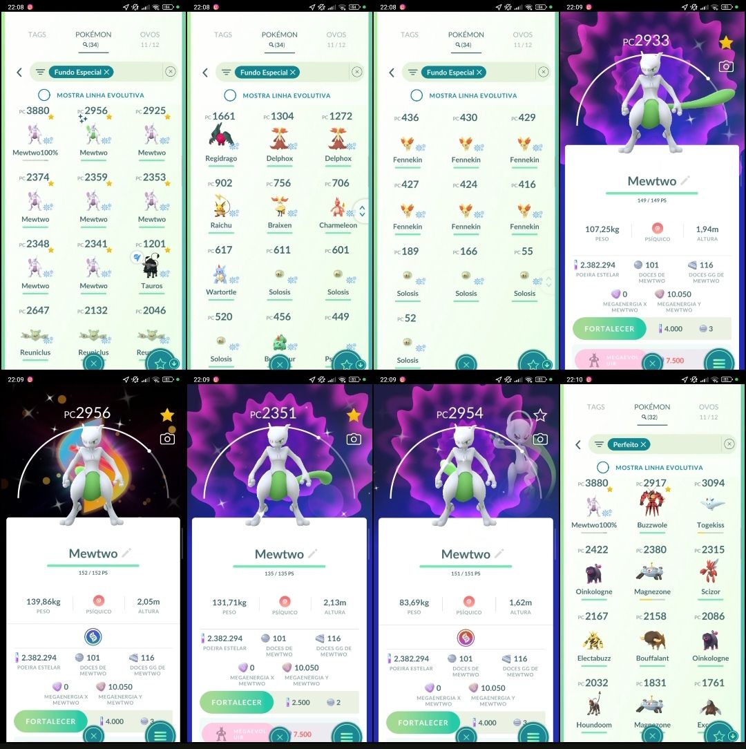 LV 68 |123 Lendários| 79 Brilhantes (Shiny), 11 Míticos, 119 Evento, 34 BG A099