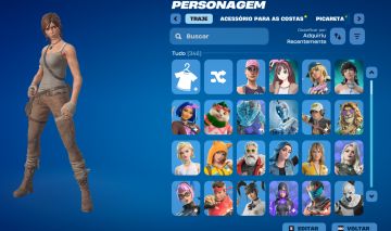 CONTA FORTINITE SKINS LARA CROFT + MACHADO LEVIATAN - salve mundo fundador