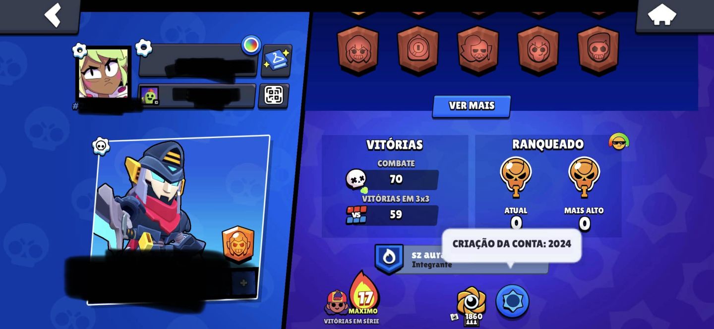 Conta Brawl Stars Antiga com Skins raras, mortis hockey