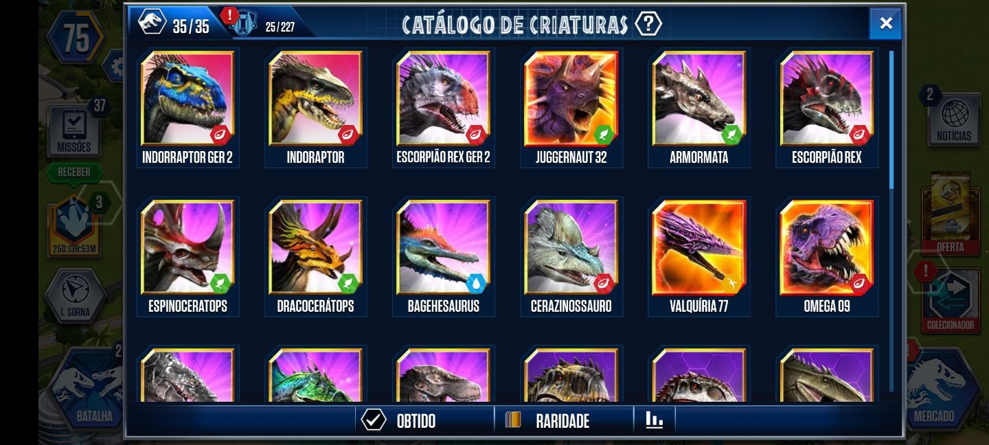 CONTA JURASSIC WORLD THE GAME TOP