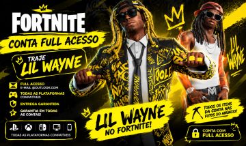 CONTA FORTNITE COM TRAJE LIL WAYNE