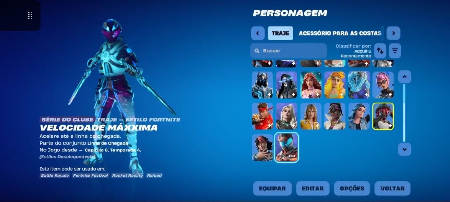 Conta de fortnite com clubes