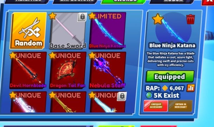 Blue Ninja Katana | Blade Ball | Item Original | Entrega Rápida