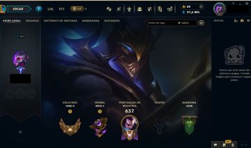 CONTA LOL BR LVL 657 264 SKINS PICO PLATINA CONTA MONO YASUO