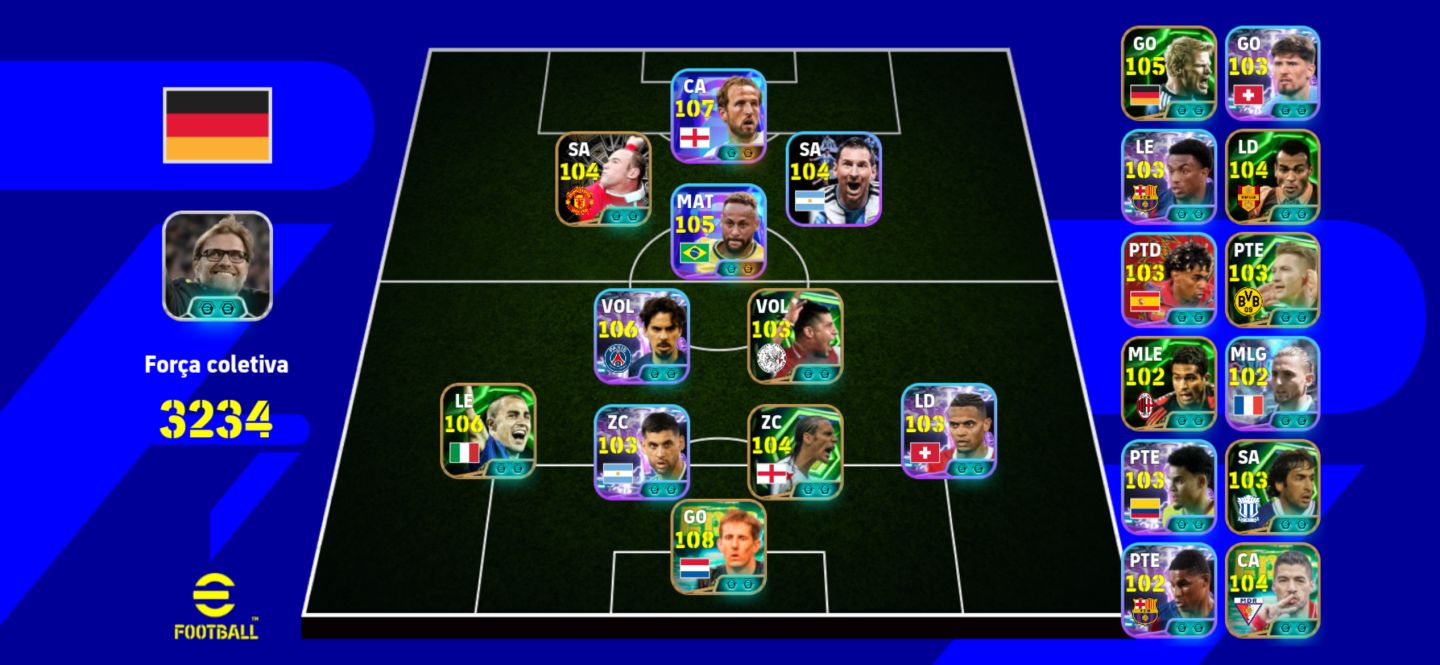 Conta efootball Harry Kane, Neymar