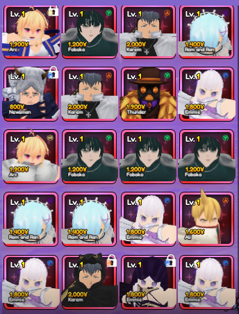 Anime Vanguards Exclusive/Vanguards Units