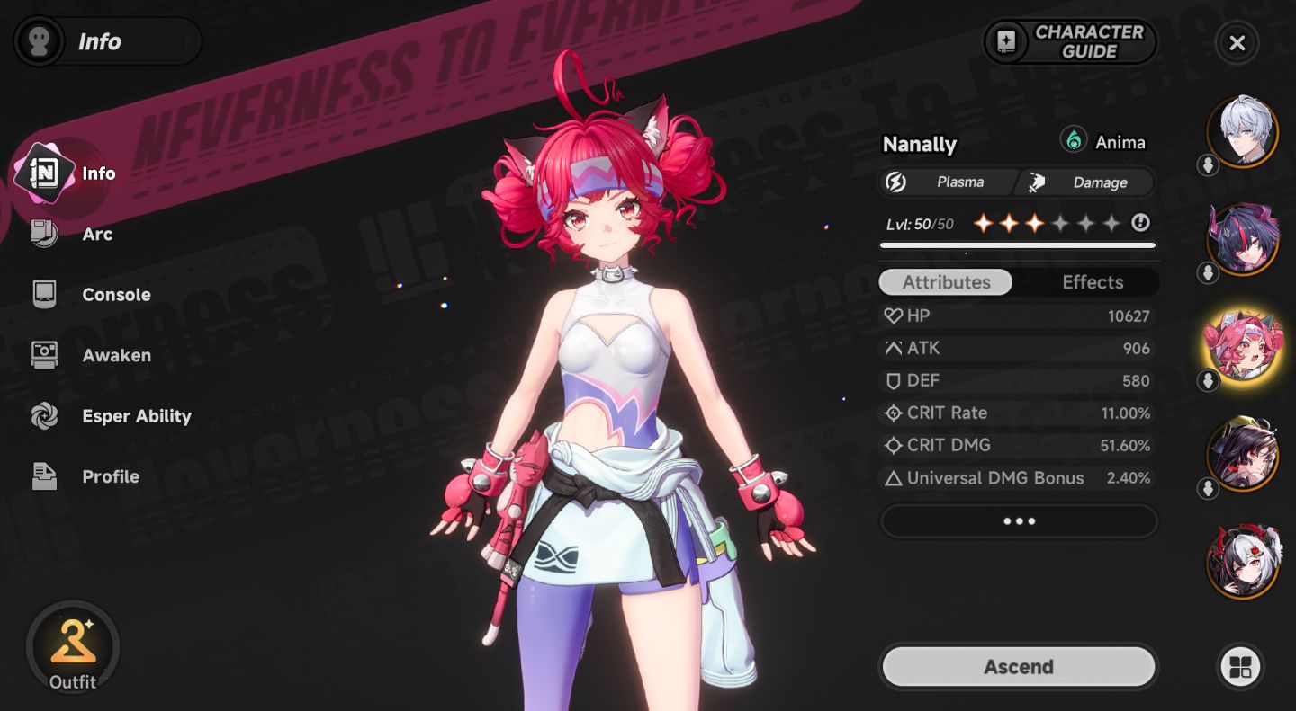 NTE: Conta c/ Nanally x2 + 3 Limitados + Skins Limitadas