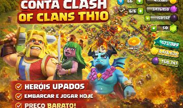 Conta de Clash of Clans TH10 | Heróis Upados | Pronta pra Jogar | Barata!