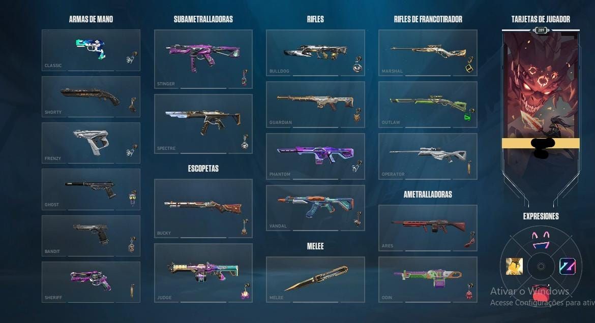 Conta valorant R$7000 gostos nela. Skins exclusivas da champions 2023,24,25