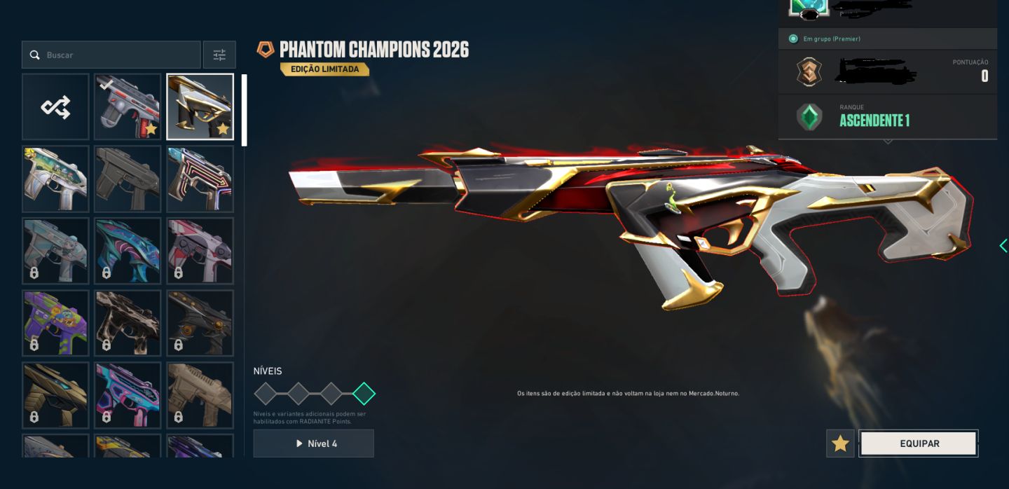 CONTA ASCENDENTE 1 | CHAMPIONS 2026 + KARAMBIT SUBLIME 2.0 | R$811 INVESTIDOS