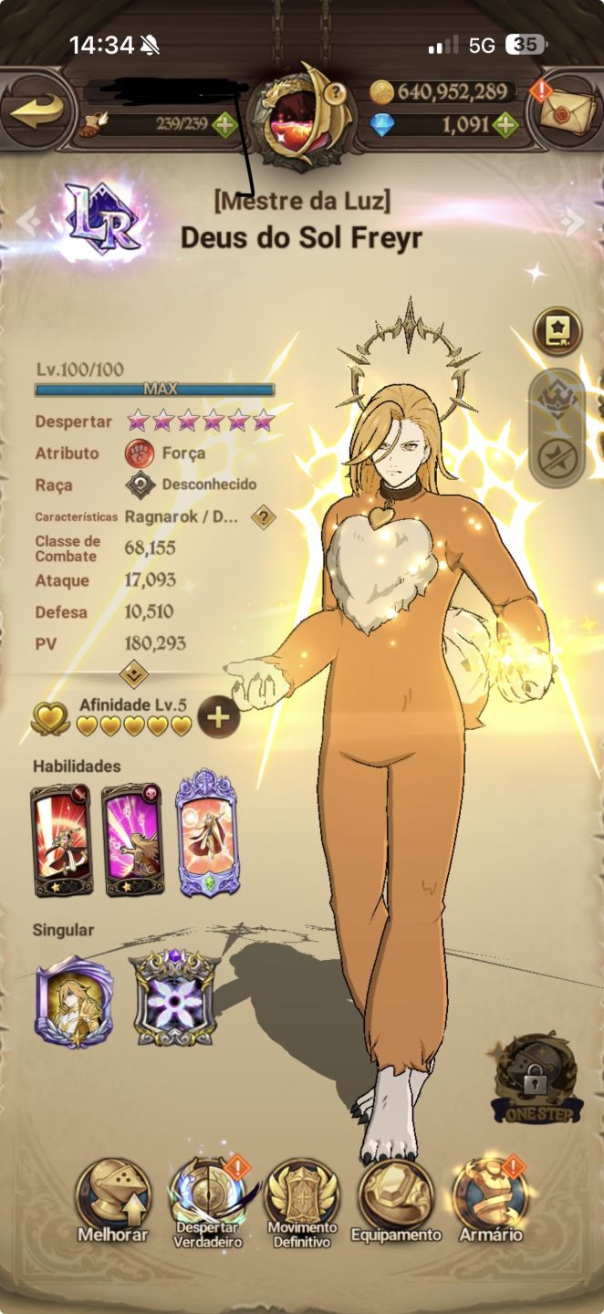 Conta Endgame 7Ds | 17.4M Cc Conta | Odin Ur Max | +1000 Diamantes | Diversos Lr