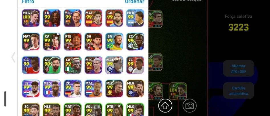 Conta efootball del Piero, puskas, cantona 3220+, 500 moedas negativas