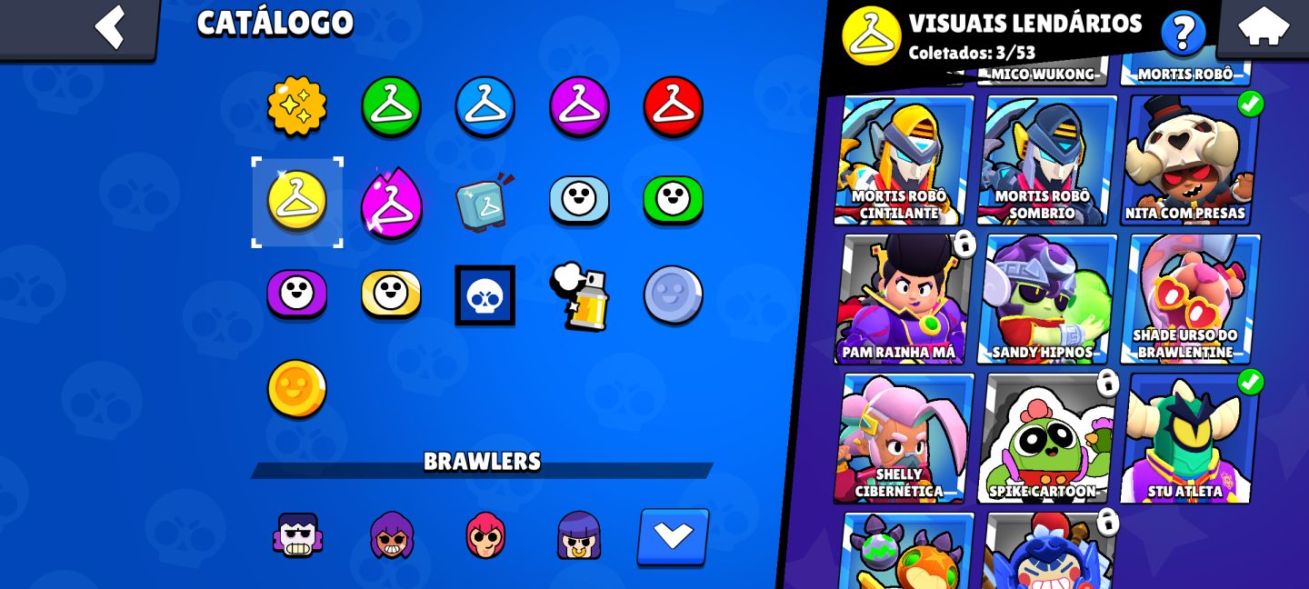 Continha top Brawl Stars - Várias skins, 60 Brawlers e 5mil troféus