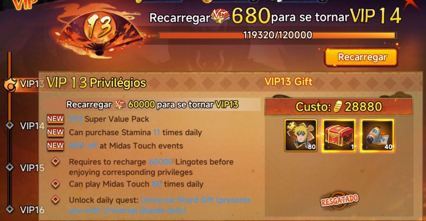 Conta Duelo ninja vontade do fogo