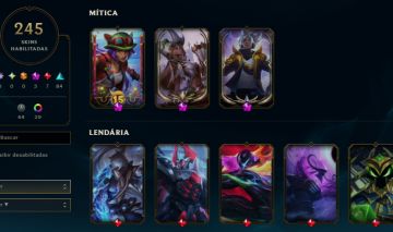 LEAGUE OF LEGENDS 245 SKINS NIVEL 250 PLATINA 4 TODOS CAMPEOES