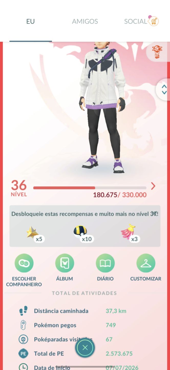 Conta avançada- Pokemon Go