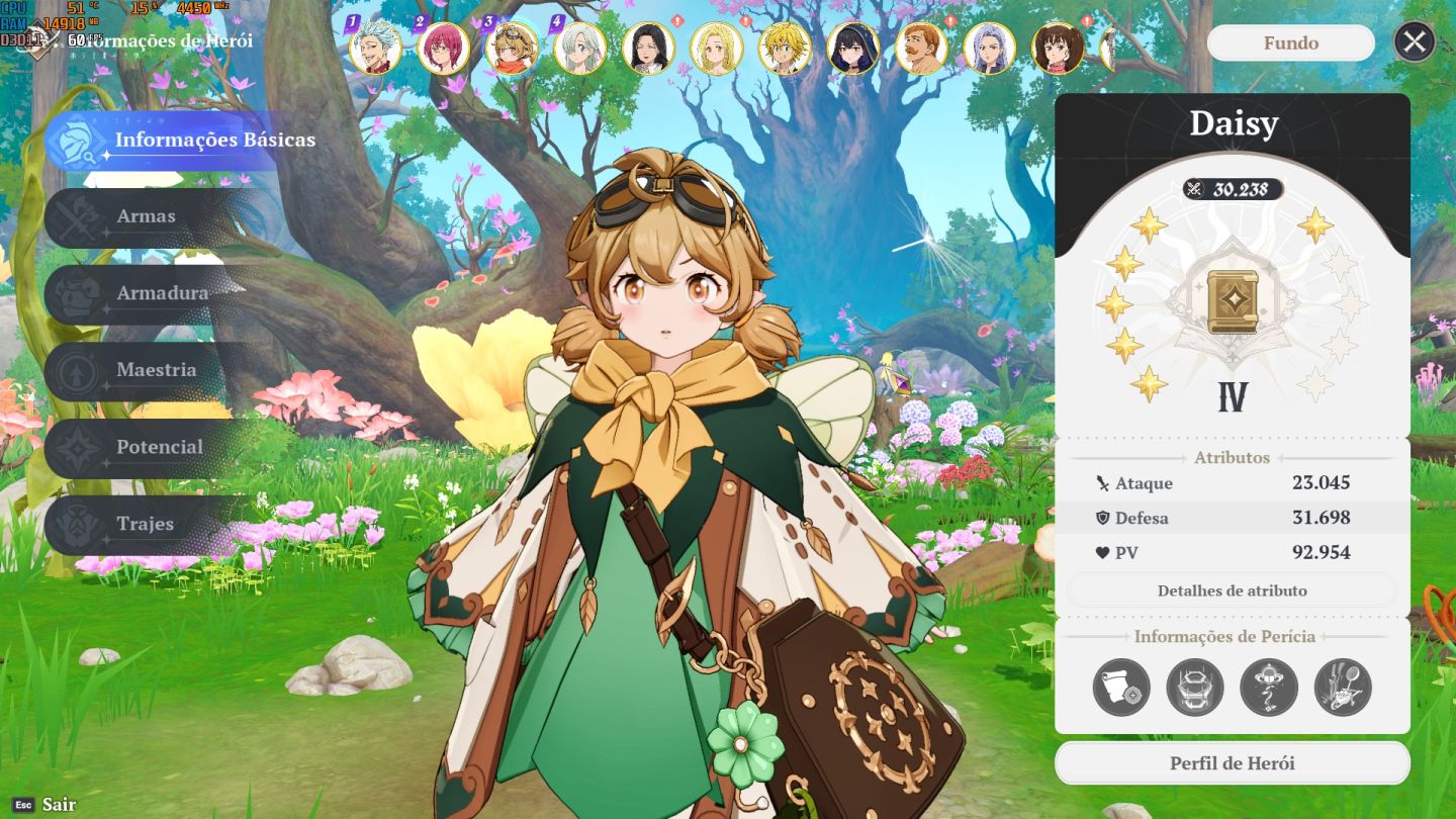 Conta com Merlin P10, Ban P10, Elizabeth P10, Todos SSRs , 7DS ORIGIN
