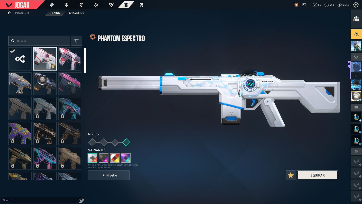 Conta valorant varias skins (LVL +200)