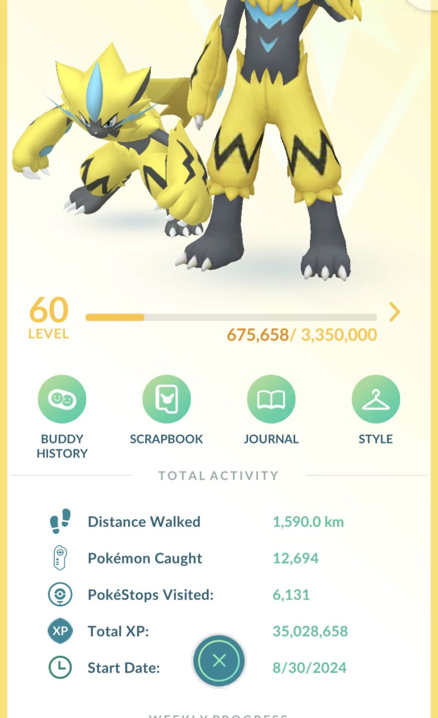 CONTA POKÉMON GO LVL 60 | 249 LENDÁRIOS | ZACIAN COROADO SH 5486 CP | 4706 COINS