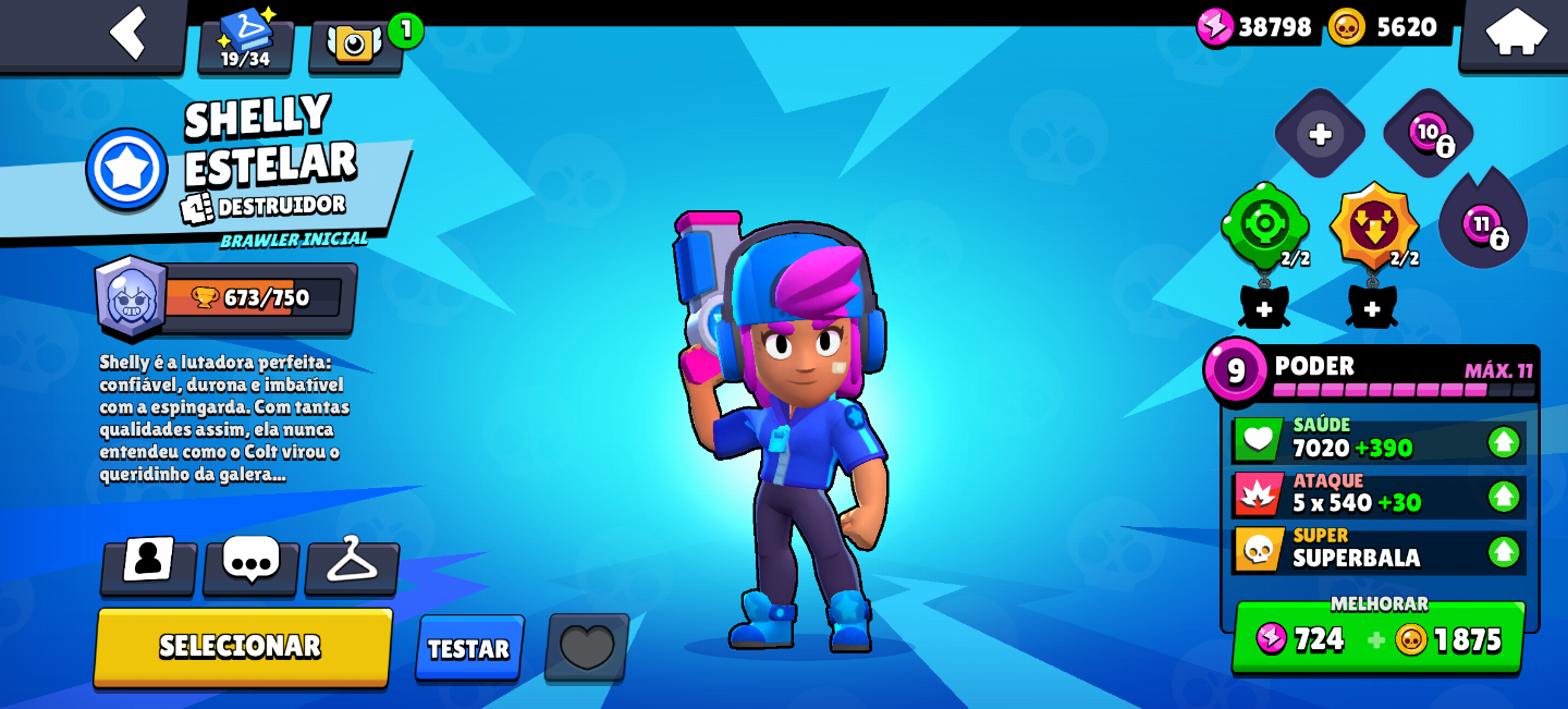 Conta brawl stars com Full acesso, criada em 2018, com Shelly estelar