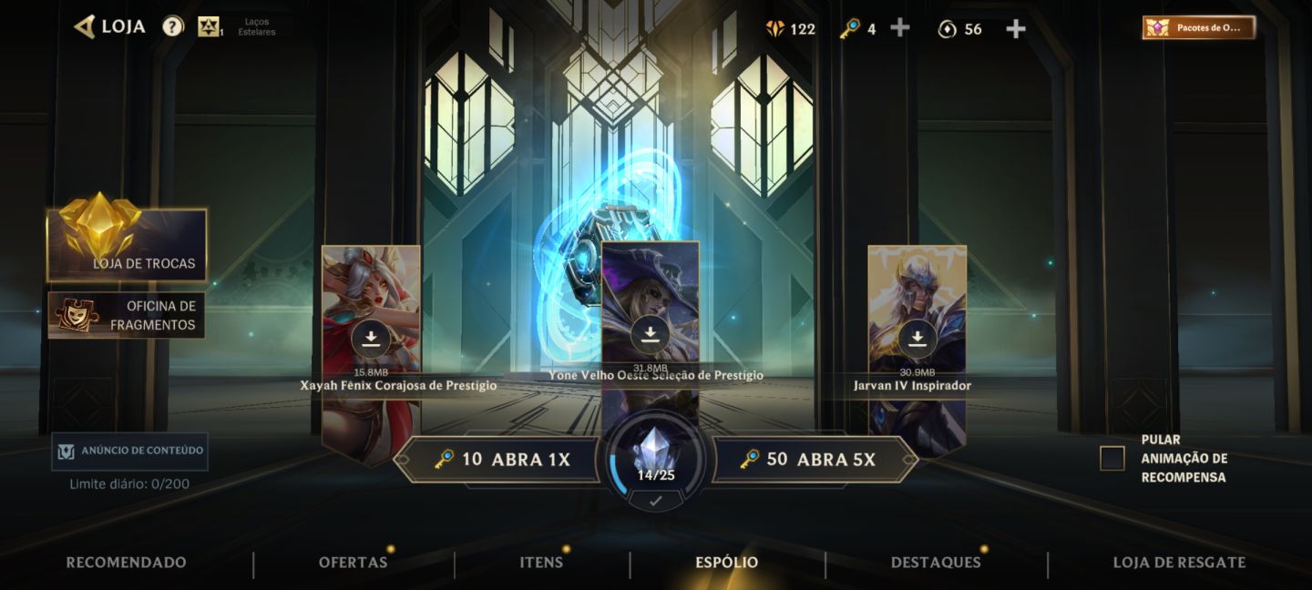 Conta Wild Rift 56 Skins Yone HEARTSTEEL de Prestígio