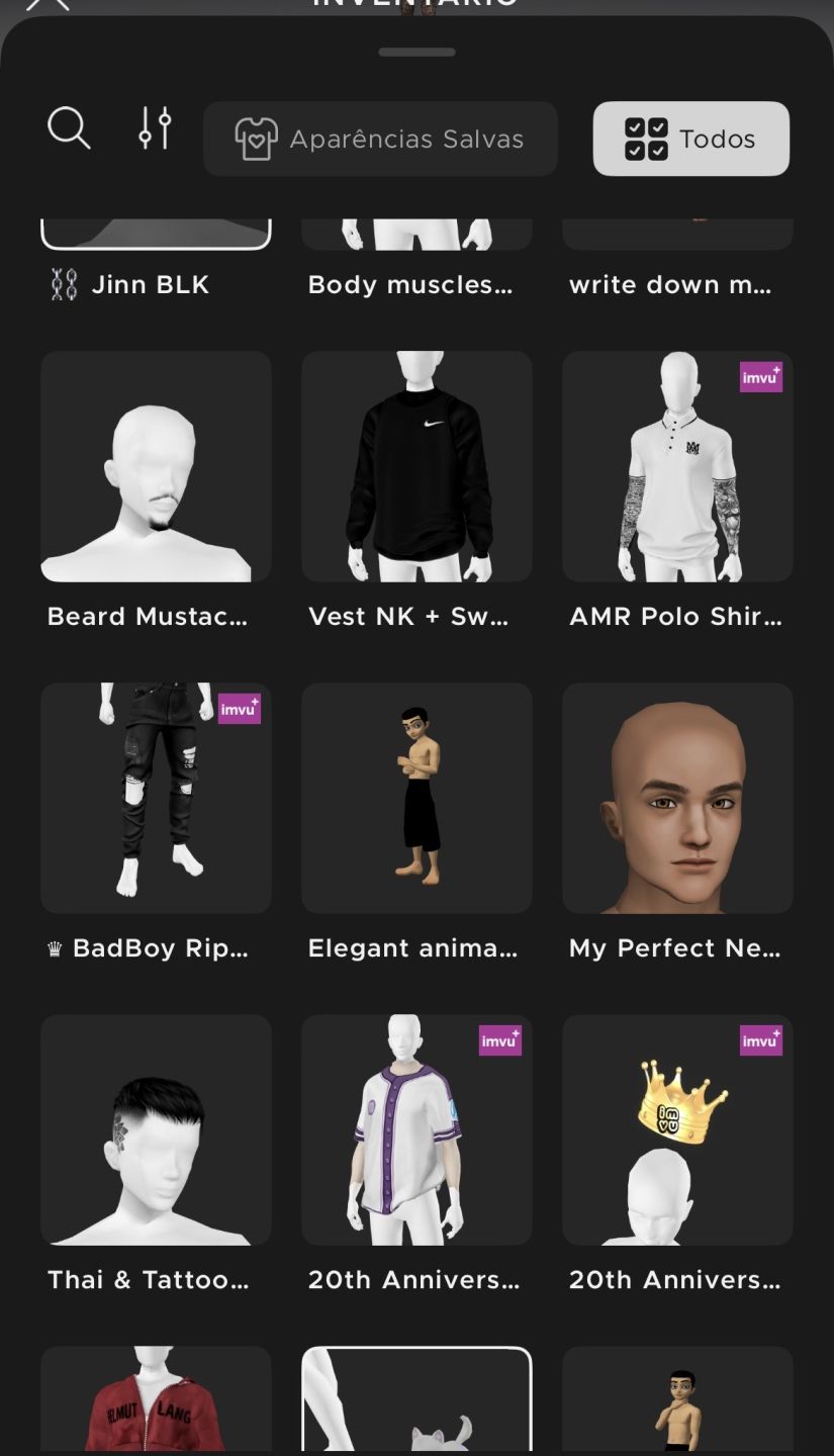 Conta de Imvu masculina