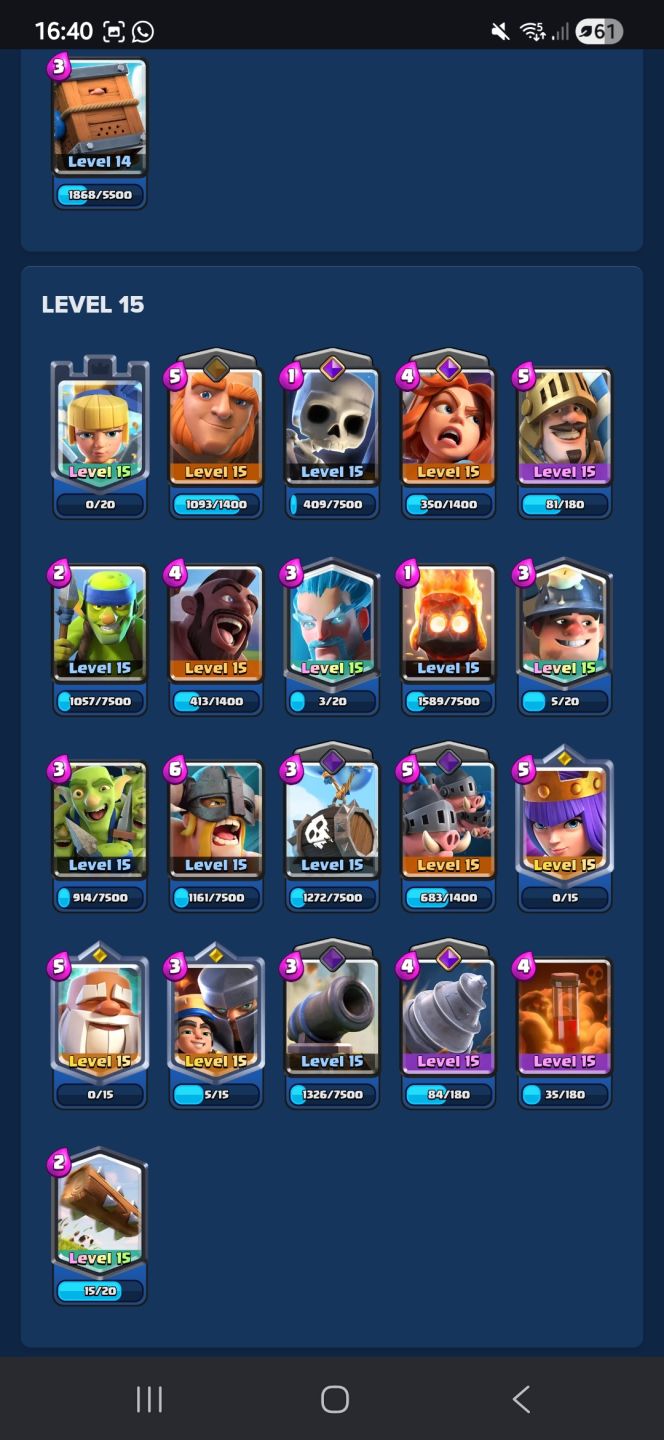 Conta Clash Royale 8 ANOS 15000 troféus| Troféus | Rei Nível 16 | Maior Campeão