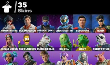 CONTA FORTNITE 35 SKINS/ OUTLAW MIDAS /HOMER SIMPSON /POWER RANGER/ ZIGGY / BIG